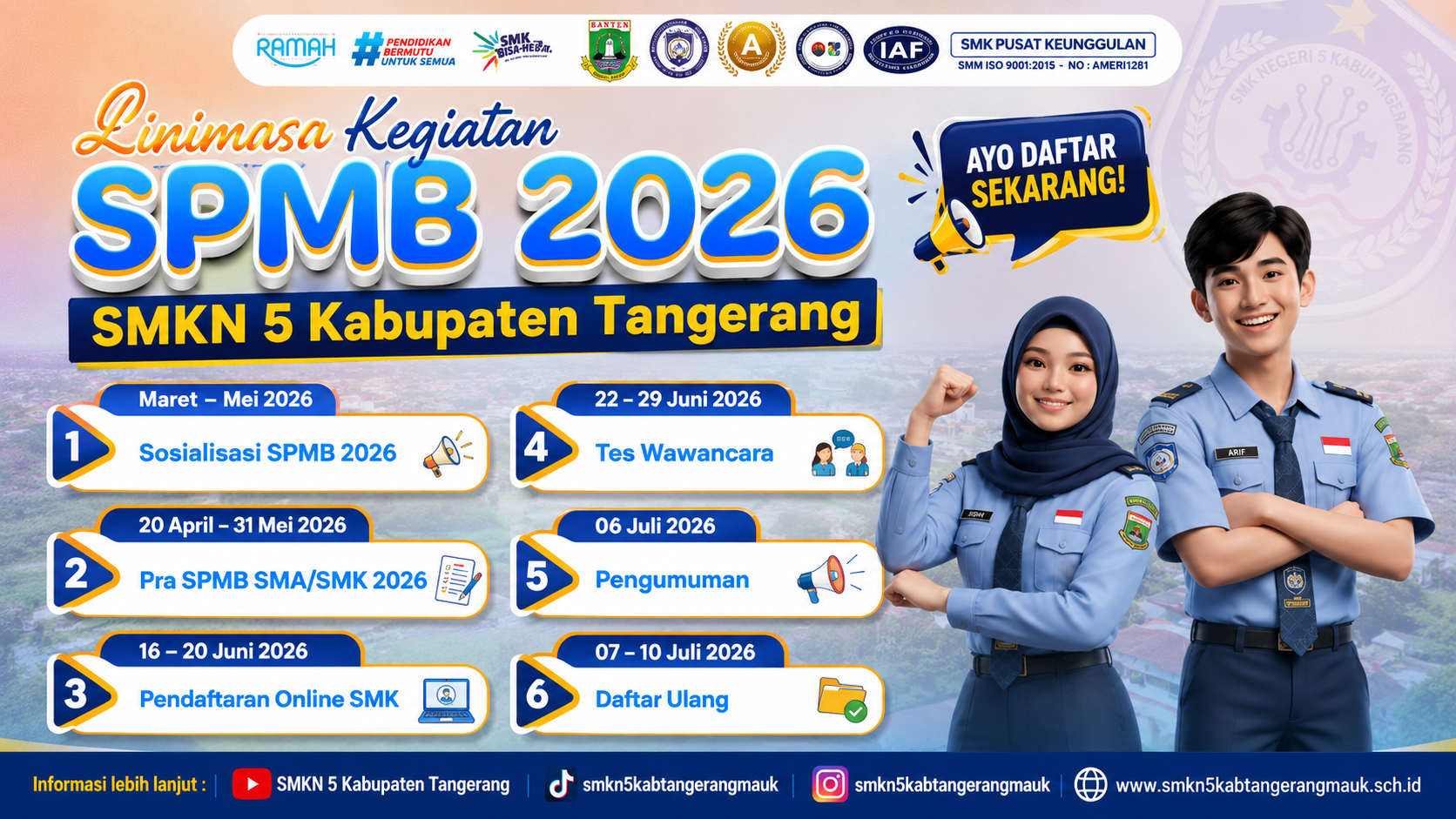 Read more about the article Catat Jadwalnya! Tahapan SPMB 2026 SMKN 5 Kabupaten Tangerang