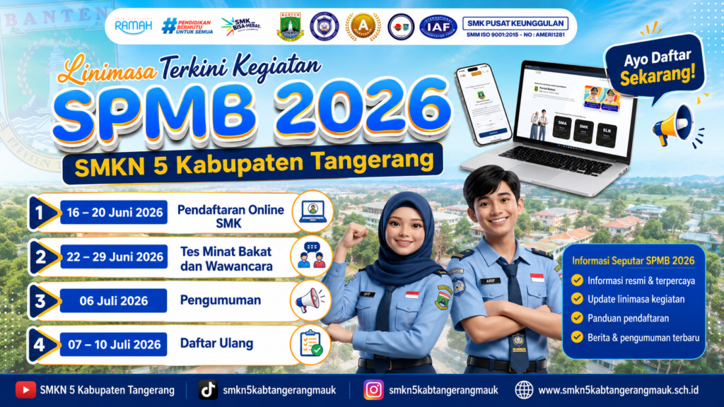 SMKN 5 Kabupaten Tangerang Memasuki Tahap Pendaftaran Online SPMB 2026